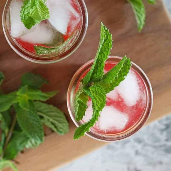 This strawberry mint jam cocktail is perfect for all of your summer parties and barbecues. Serve it in a mason or jam jar for an extra special touch!