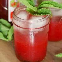 mint strawberry jam cocktail
