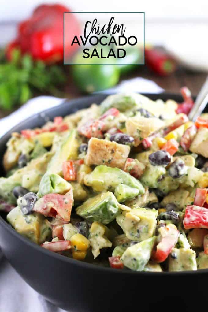 grilled chicken avocado salad pin