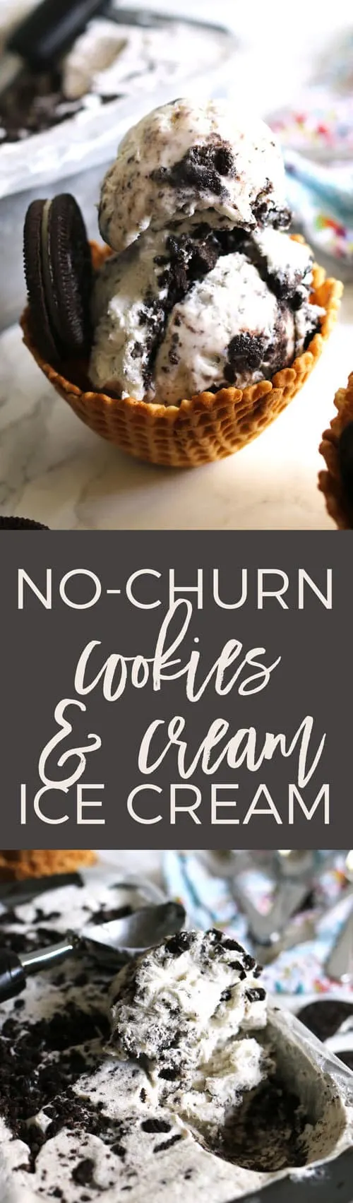 No-churn cookies and cream ice cream is the best (and easiest way!) to cool off on a hot summer day. The best part - this is a 3-ingredient recipe!