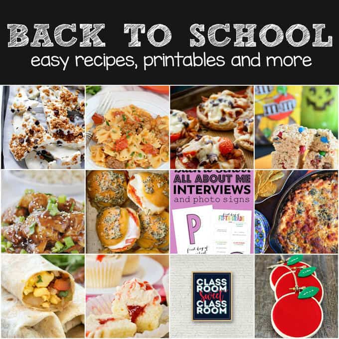 Looking for easy back to school ideas? Try these easy recipes to get back into the swing of school, with a side of fun printable to get your kids in the mood! This Back To School Recipe Plan will check off all the boxes on your to-do list.