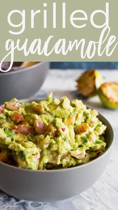 This grilled guacamole recipe is going to be your new favorite summer dip. Grilling all of the vegetables gives the guacamole a smoky and unforgettable taste.