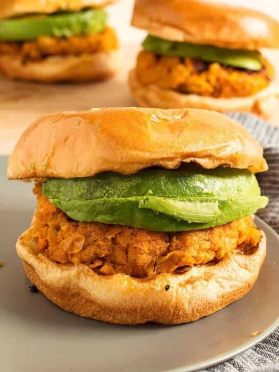 Vegan Sweet Potato Garbanzo Bean Burgers