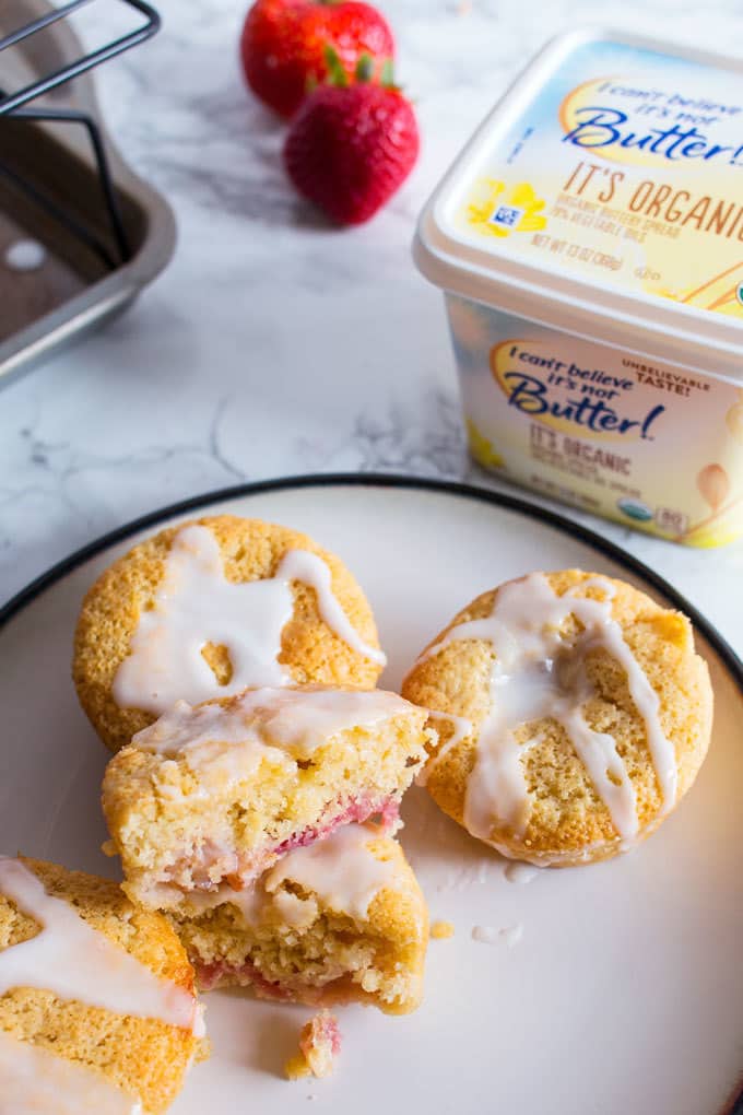 Enjoy the taste of spring year-round with this recipe for Gluten-Free Strawberry Muffins using frozen strawberries!