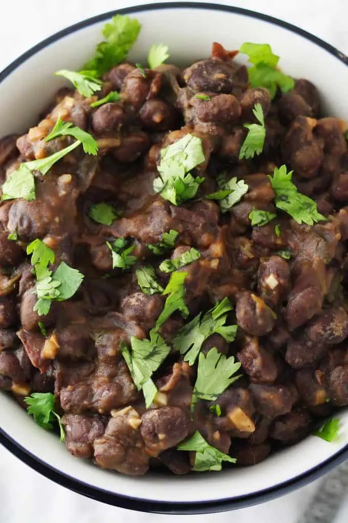 seasoned black beans in a bowl