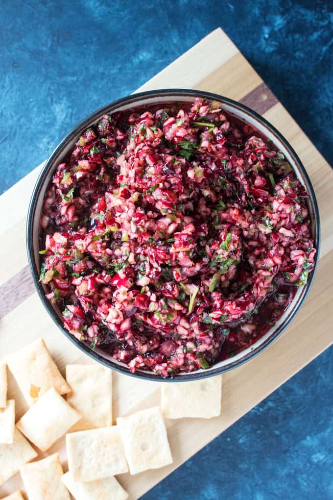 Cranberry Jalapeño Cream Cheese Appetizer » The Thirsty Feast by honey