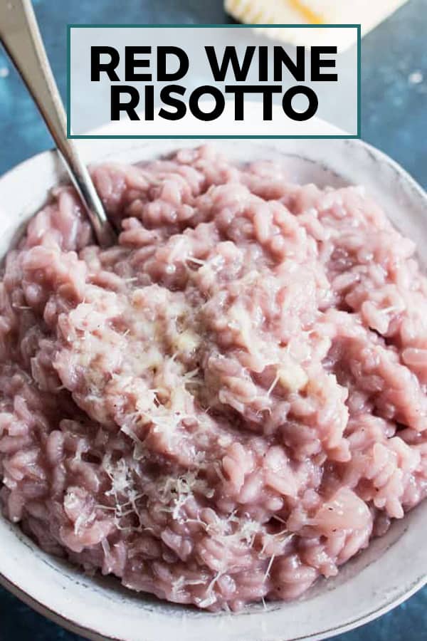 red wine risotto pin image