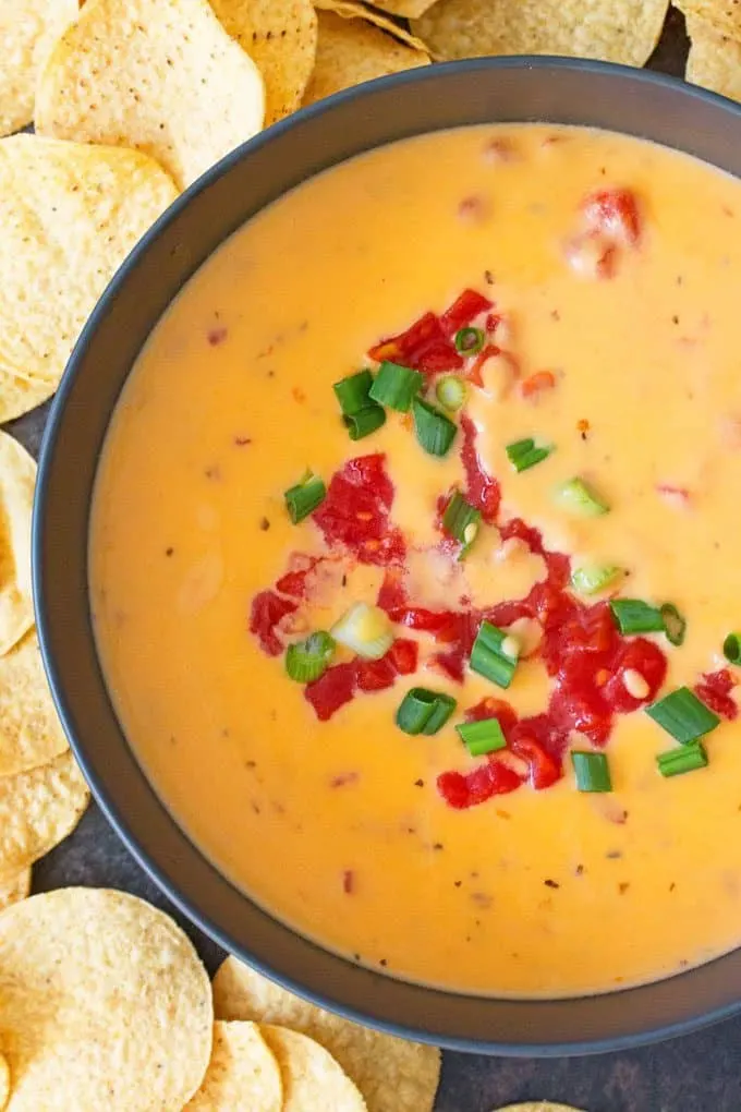 photo of tomato queso dip