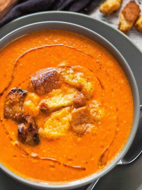 Brie Roasted Red Pepper Soup