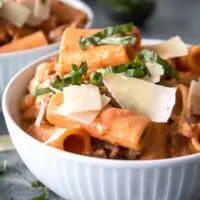 photo of country style rigatoni