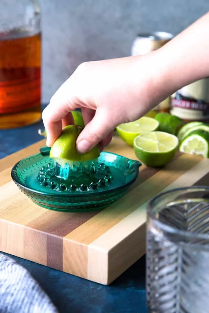 lime juice being squeezed