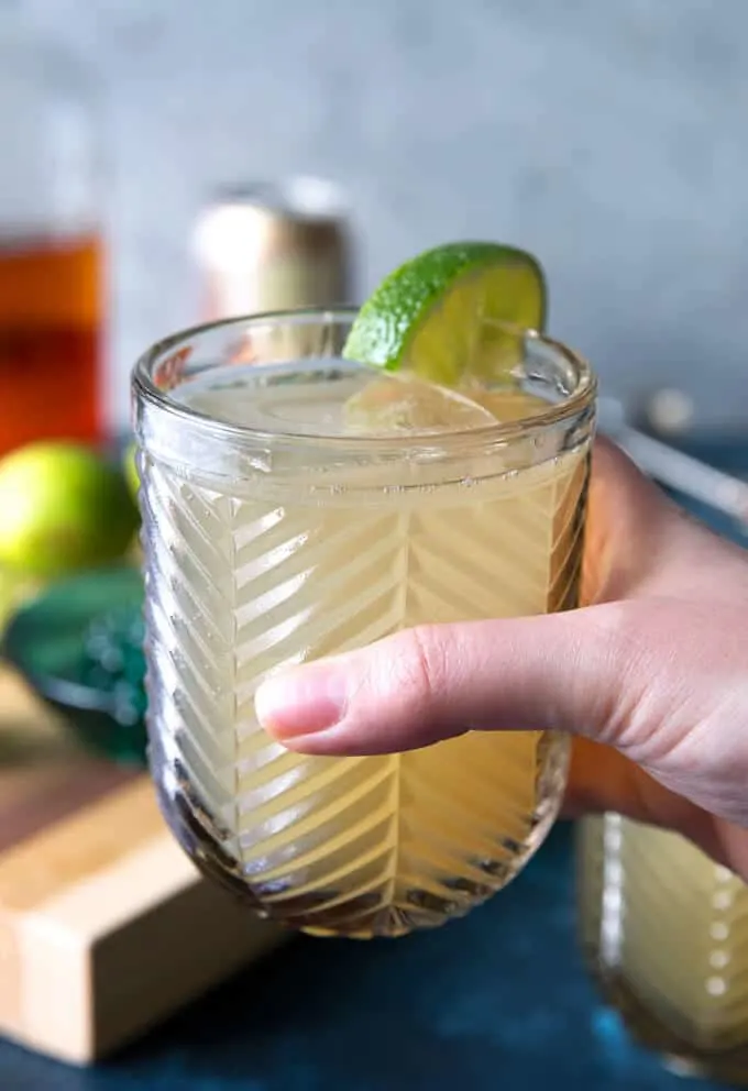 Kentucky mule in a glass being held