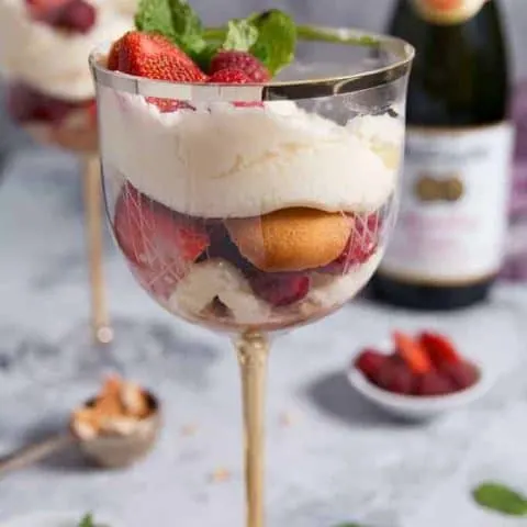 Raspberry Strawberry Parfaits with Sparkling Cider Frosting picture