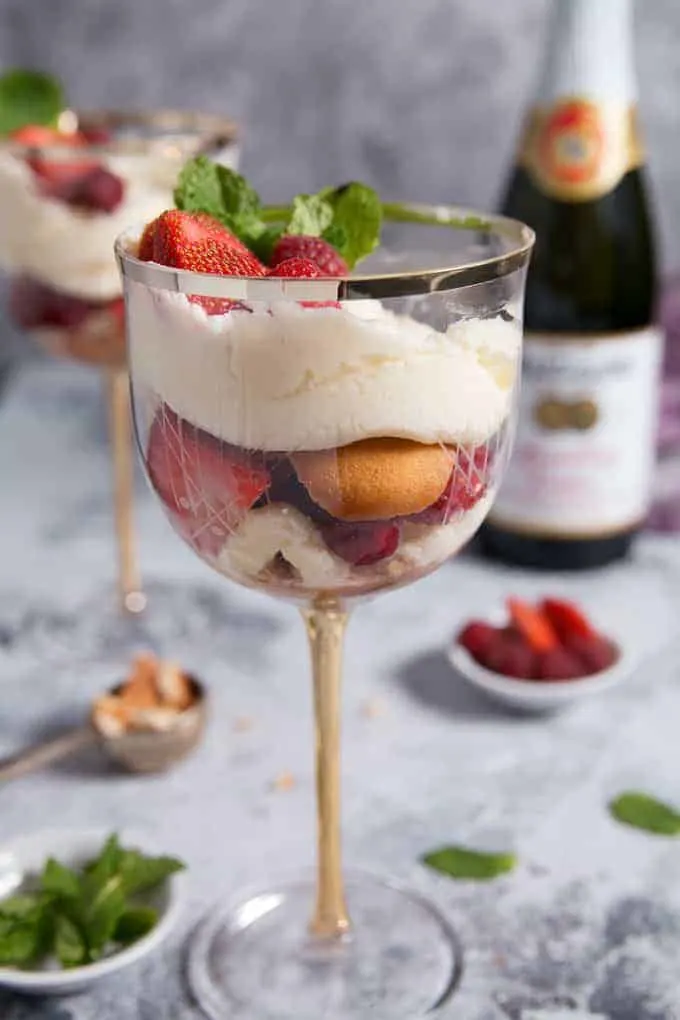 Raspberry Strawberry Parfaits with Sparkling Cider Frosting picture