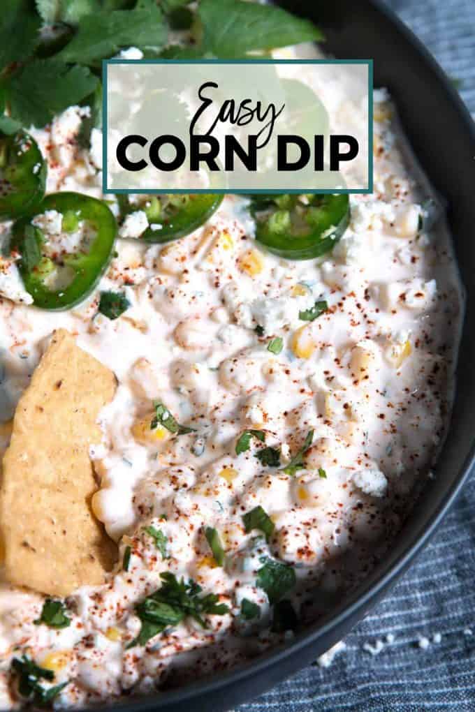 easy corn dip recipe pinterest image