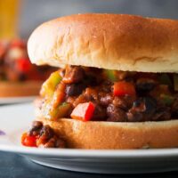 close up photo of black bean sloppy joes recipe