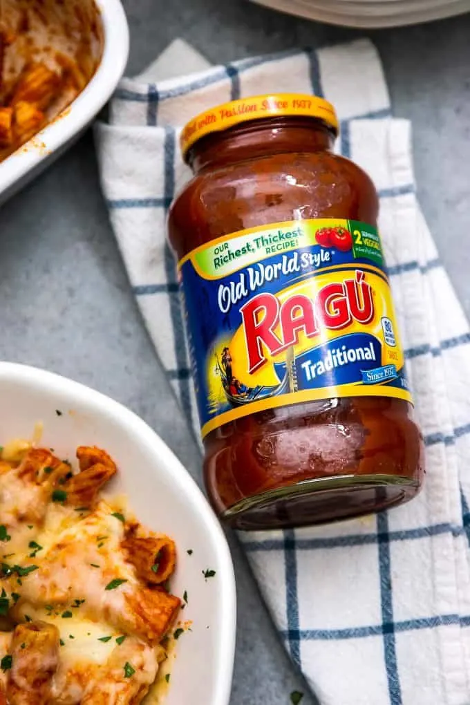 jar of traditional Ragu sauce
