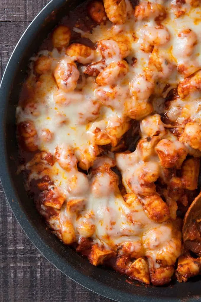 One pan cheesy gnocchi in a pan