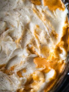 slow cooker shepherds pie in a slow cooker