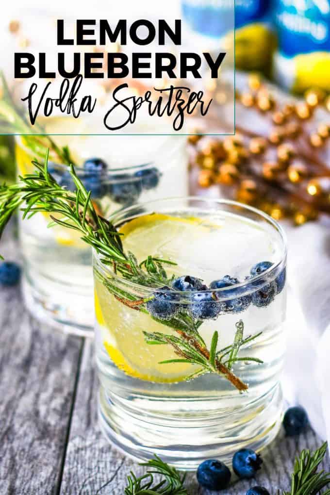 lemon blueberry vodka spritzer pinterest image