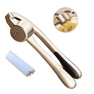 Garlic Press and Peeler Set Professional Heavy Soft-Handled Crush Garlic Silicone Tube Roller