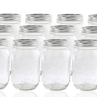 12 Ball Mason Jar met deksel - Regular Mouth - 16 oz by Jarden