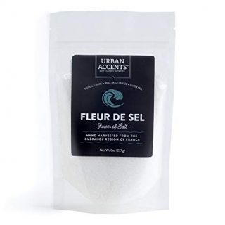 Urban Accents Fleur de Sel - Flower of Salt –Sea Salt from France, Great for Savory & Sweet Dishes and Hand Harvested by Wooden Tools, for an Airy, Fluffy Texture, 8 Ounces.