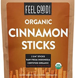 Organic Cinnamon Sticks - 100+ Sticks - 2 3/4" Length - 16oz Resealable Bag (1lb) - 100% Raw From Indonesia - by Feel Good Organics