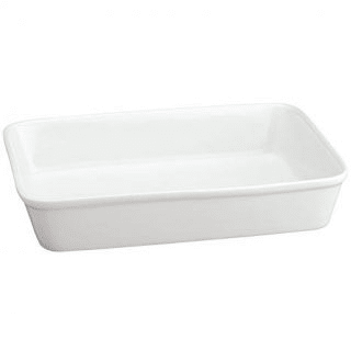 HIC Oblong Rectangular Baking Dish Roasting Lasagna Pan, Fine White Porcelain, 13-Inches x 9-Inches x 2.5-Inches