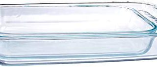 Pyrex 1107101 Basics Clear Oblong Glass Baking Dishes, 2 Piece Value Plus Pack Set