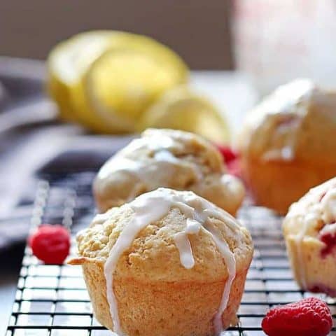 Raspberry Lemon Muffins with Lemon Glaze