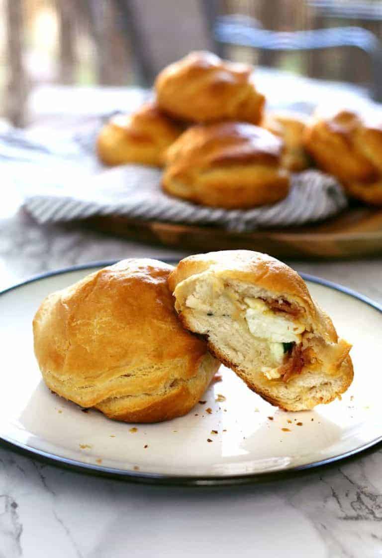 Egg White Bacon Cheese Stuffed Biscuits » The Thirsty Feast by honey