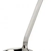 Rösle Stainless Steel Ladle with Pouring Rim, Hooked Handle, 8-Ounce