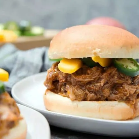 Slow Cooker Mango Pulled Pork Sandwiches