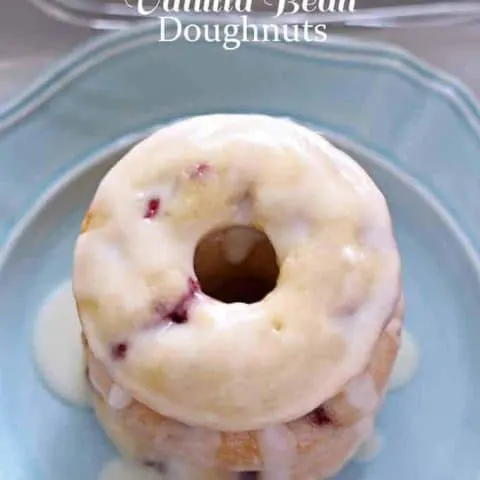 Baked Cherry Vanilla Bean Doughnuts