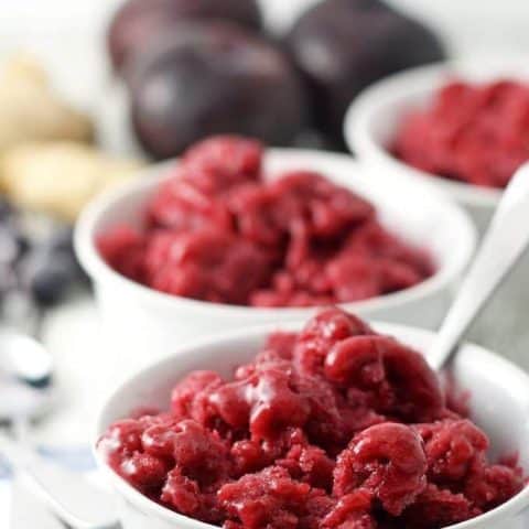 Plum Blueberry Ginger Granita