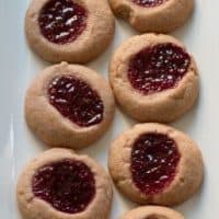 Raspberry Chocolate Shortbread Thumbprint Cookies