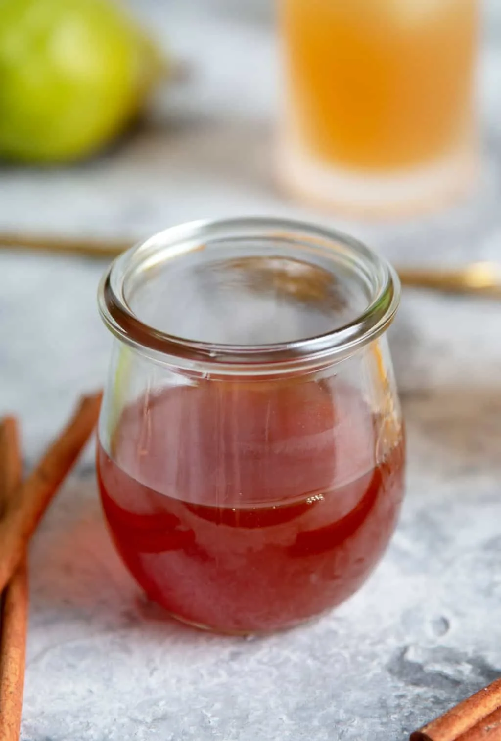 cinnamon simple syrup in a jar