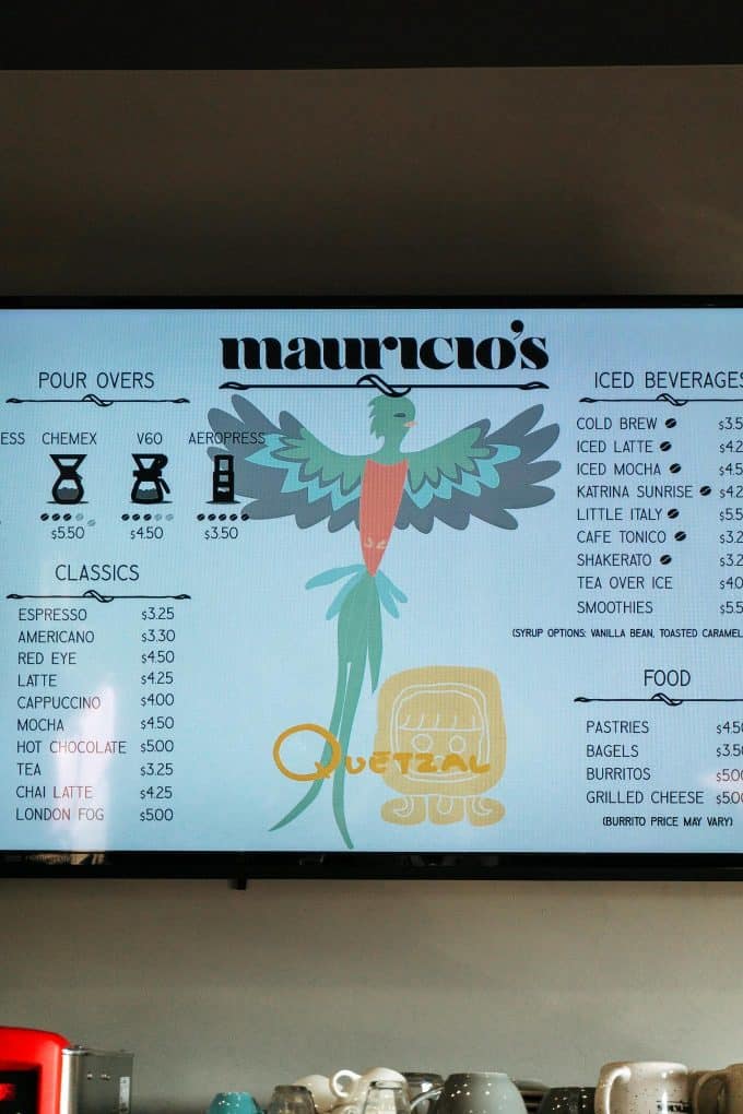 Maurico's menu in 211 Cafe