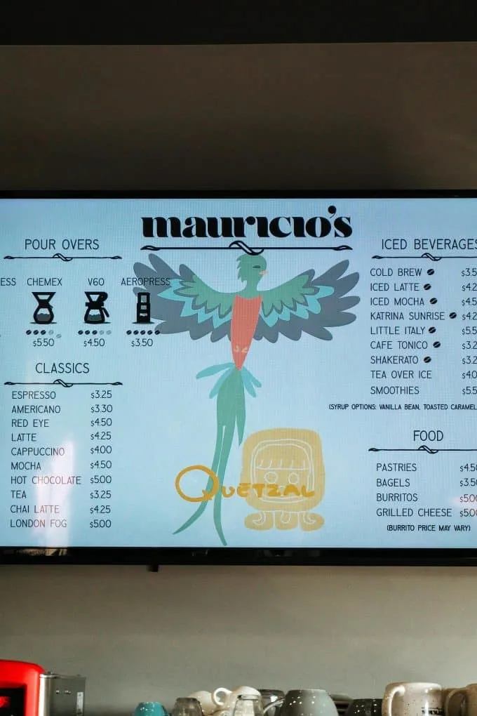 Maurico's menu in 211 Cafe