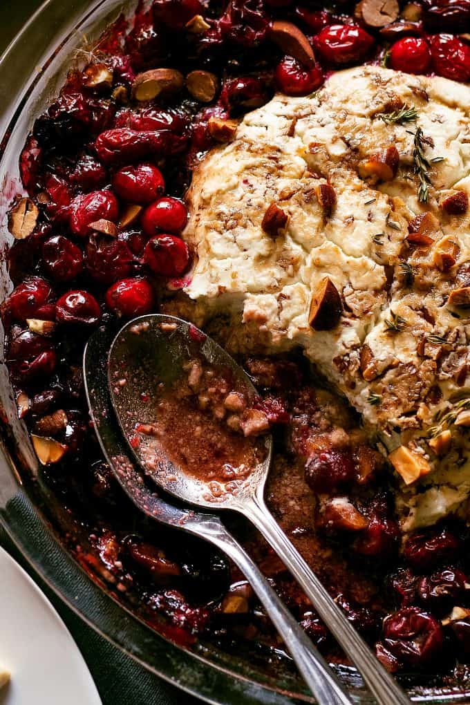 two spoons in the goat cheese appetizer