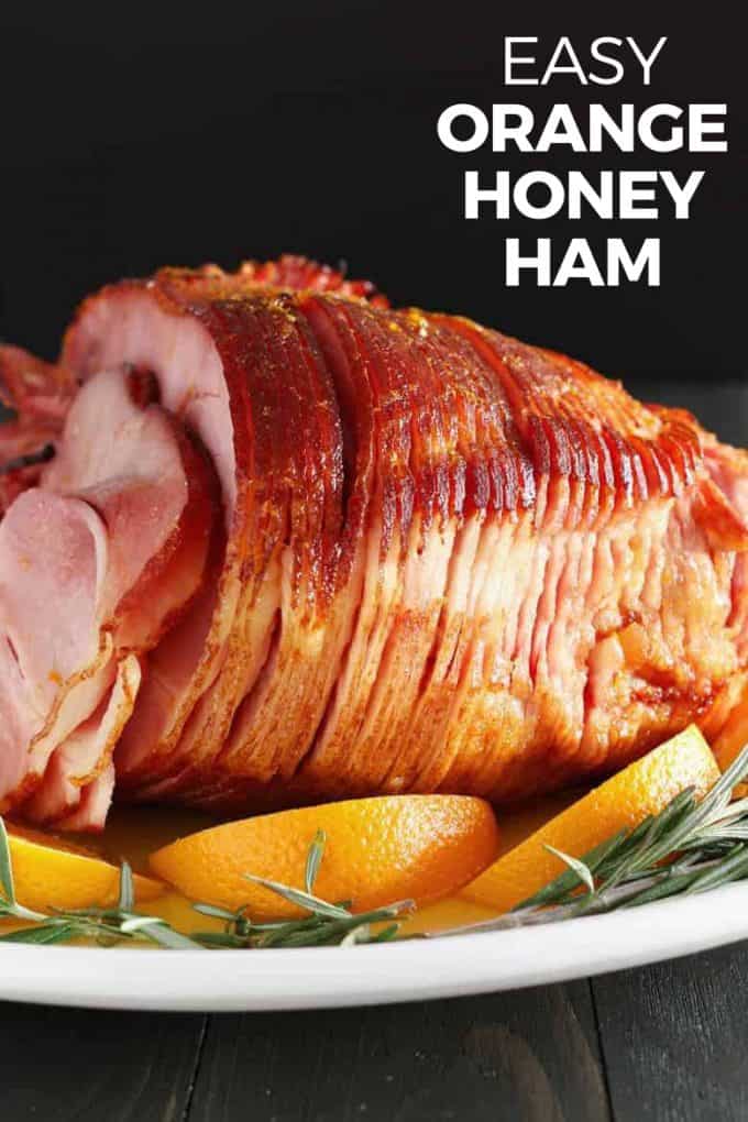 easy orange honey ham recipe pinterest image