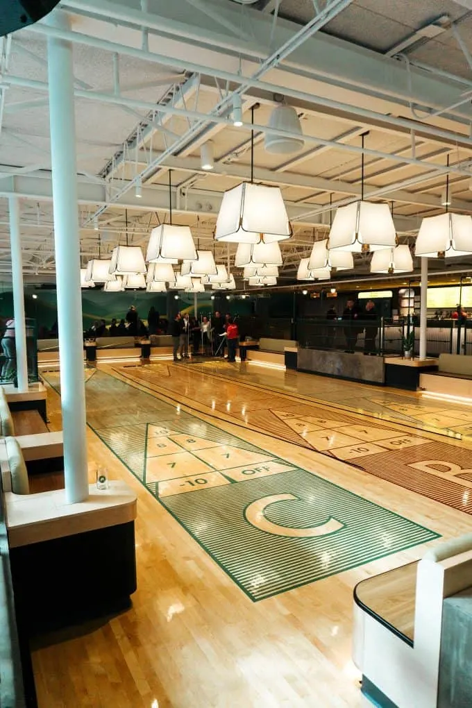 The Holler shuffleboard court