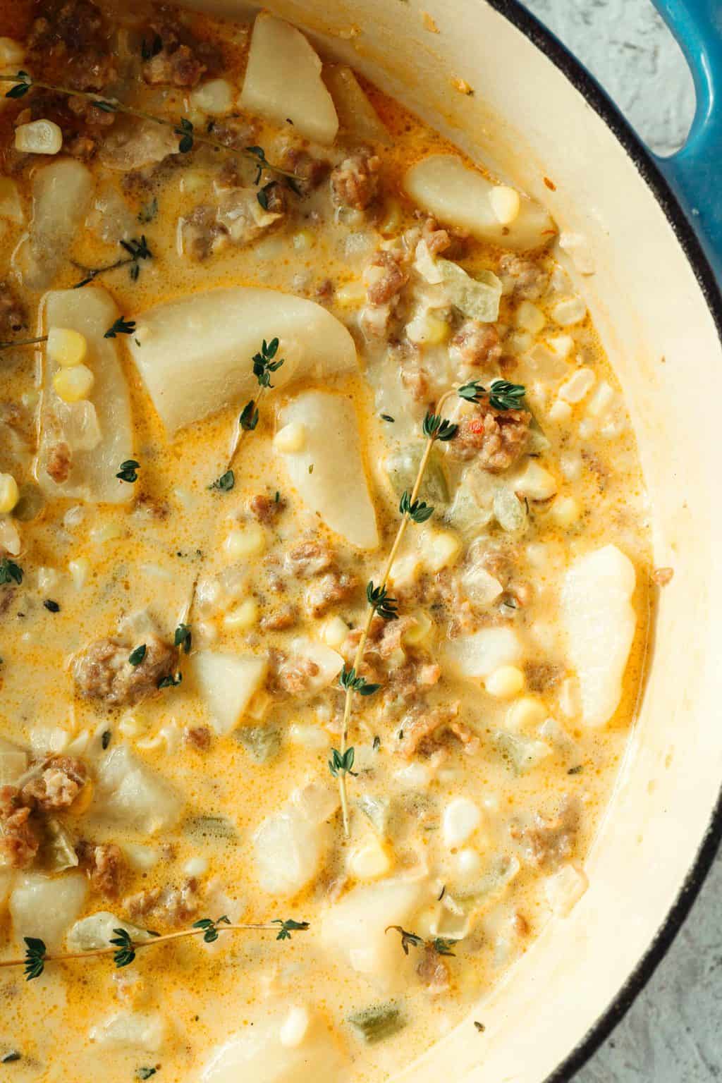 Easy Spicy Sausage Corn Chowder Recipe