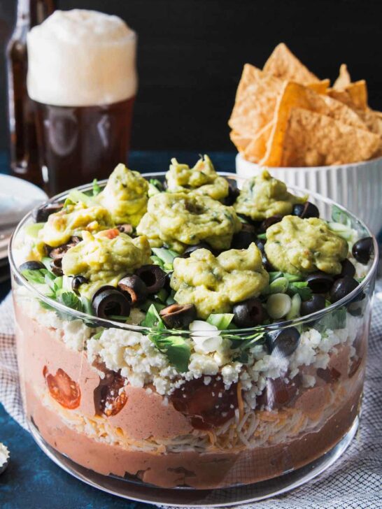 photo of 7 layer bean dip recipe