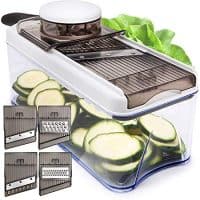 Adjustable Mandoline Slicer - 5 Blades - Vegetable Cutter, Peeler, Slicer, Grater & Julienne Slicer