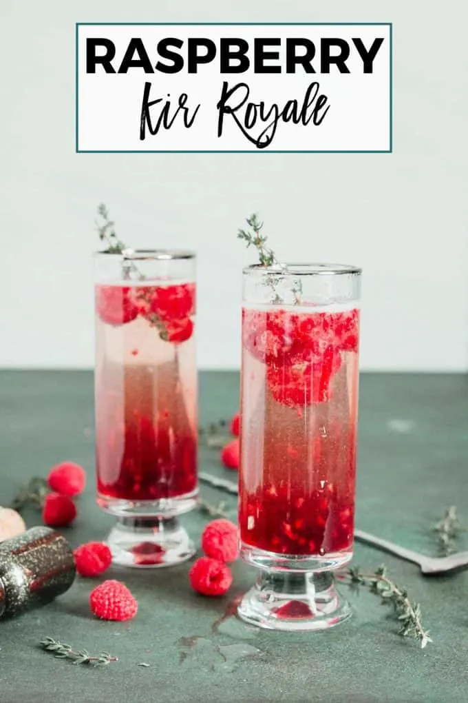 Raspberry Kir Royale pinterest image