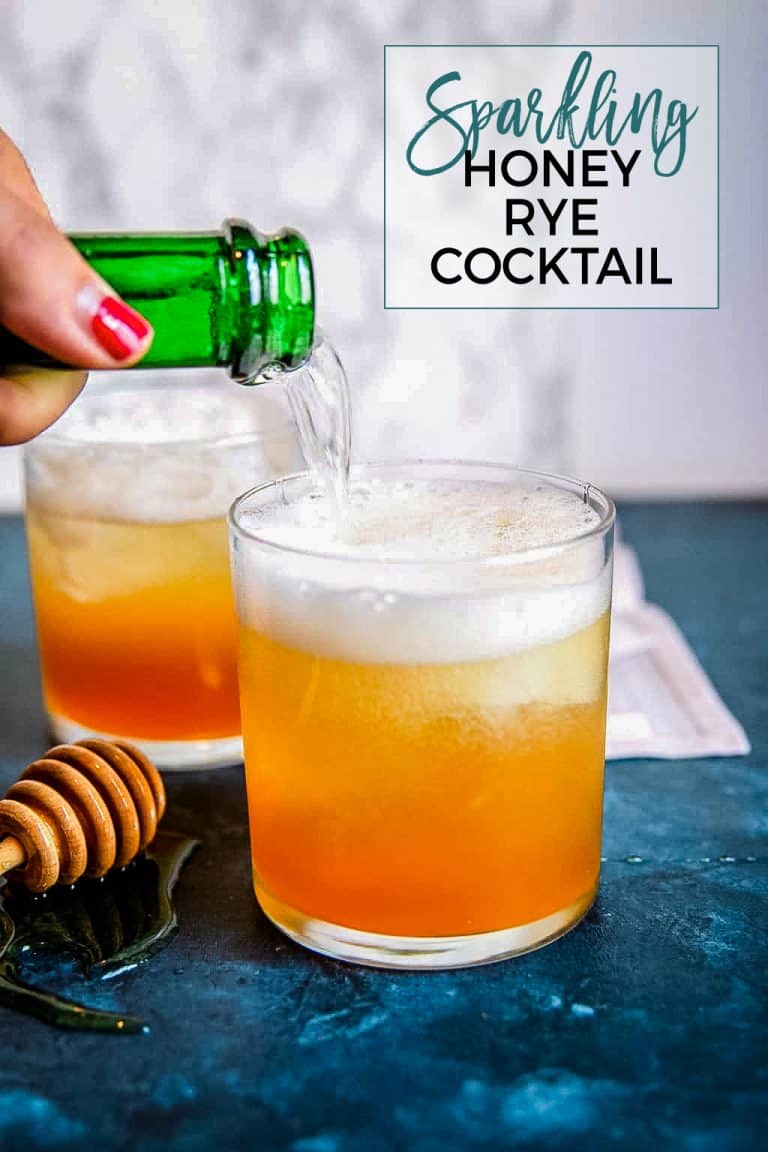 Sparkling Honey Rye Whiskey Cocktail » The Thirsty Feast