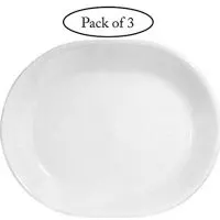 Corelle Livingware 12-¼-inch Serving Platter, Winter Frost White-3-pack