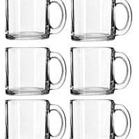 Libbey Crystal Coffee Mug Warm Beverage Mugs Set of (13 oz) (6)